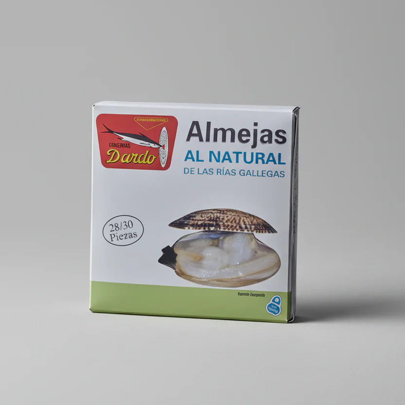 Almejas al Natural Rías Gallegas 28/30 Piezas Dardo Conserva Gourmet - 266g - Image 4