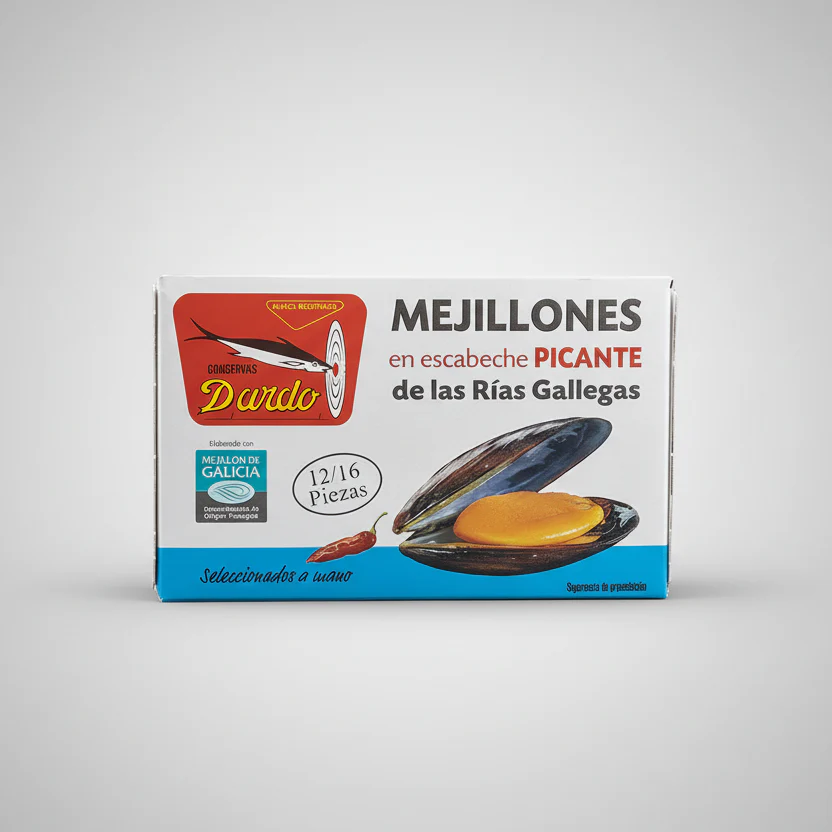 Mejillones en Escabeche Picante Dardo 12/16 Rías Gallegas - 120 ml - Image 4