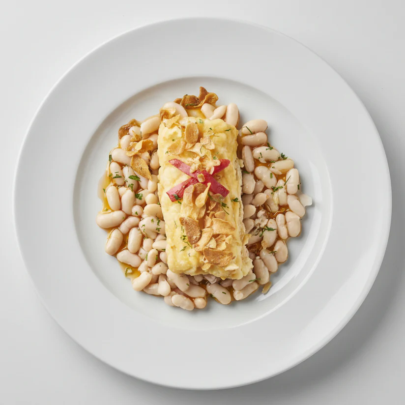 Morro de Bacalao a la Llauna con Alubias (1ud) - 400g - Image 3